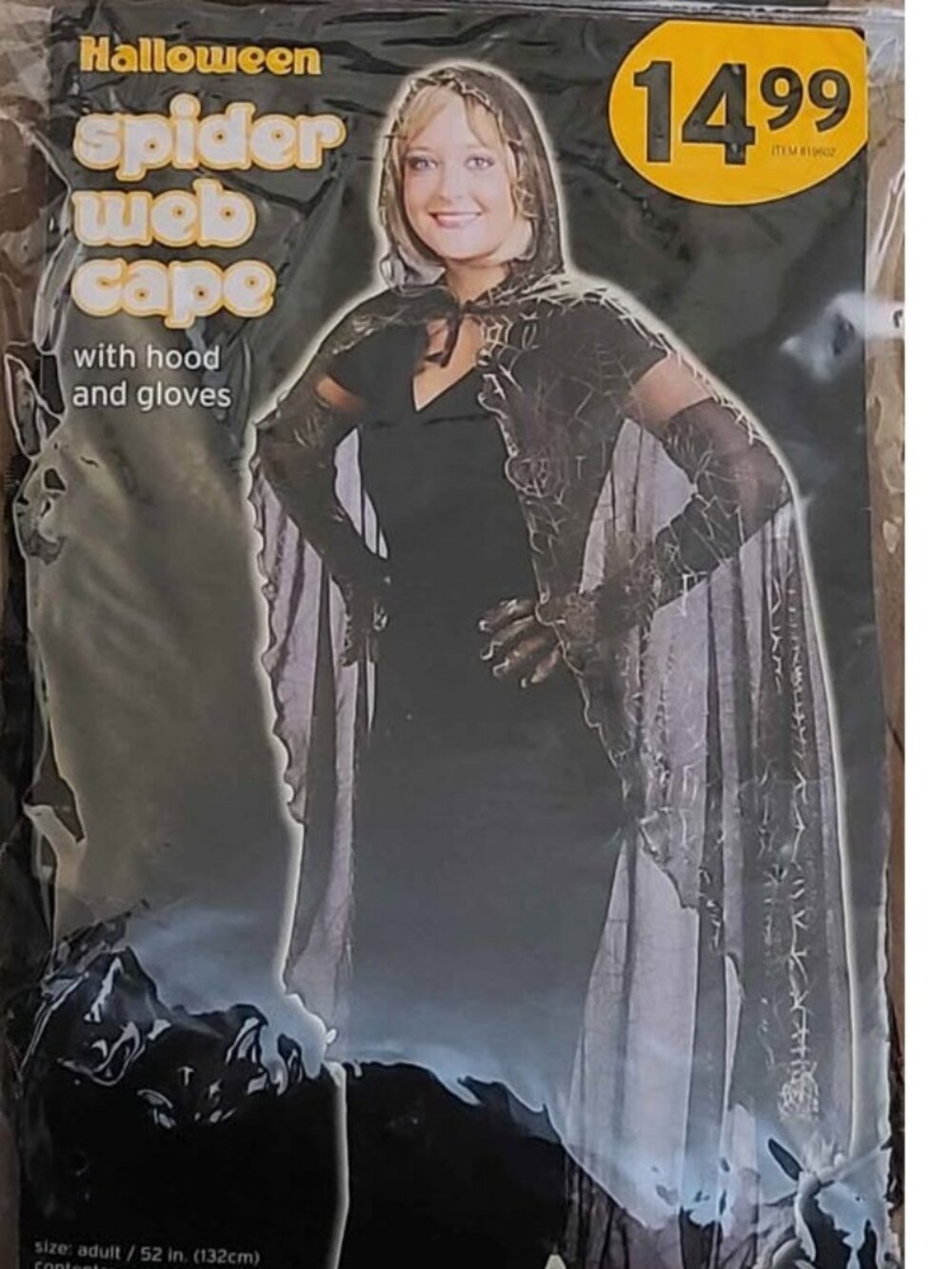 Halloween Spider Web Cape w/hood and gloves | Costume
